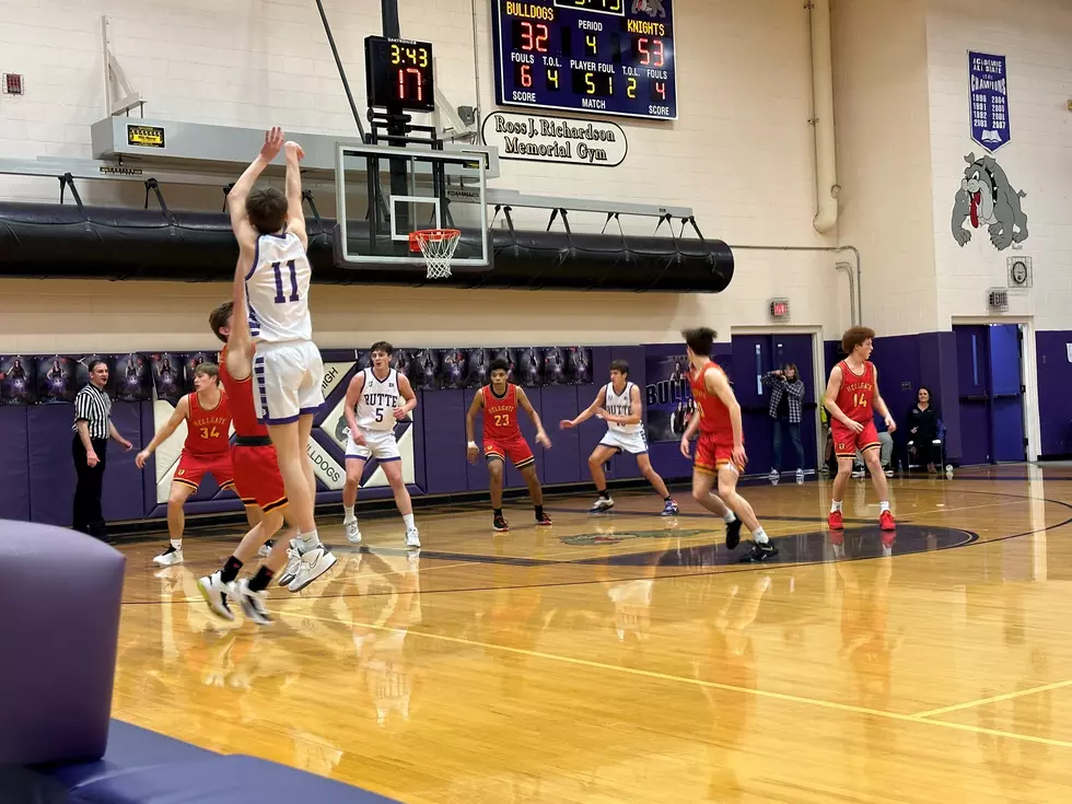 Casey Merrifield attempts a three pointer against Missoula Hellgate Thursday night in Butte. Photo: Tommy O/Townsquare Media